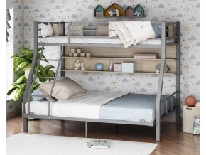 Двухъярусная кровать Гранада-1П 140 Серая в Лабытнанги - labytnangi.magazinmebel.ru | фото