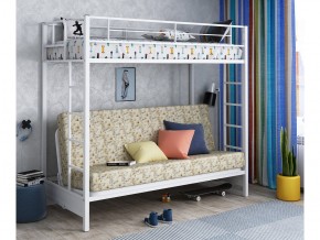 Двухъярусная кровать с диваном Мадлен белая-пифагор в Лабытнанги - labytnangi.magazinmebel.ru | фото