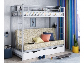 Двухъярусная кровать с диваном Мадлен ЯЯ Серый-пифагор в Лабытнанги - labytnangi.magazinmebel.ru | фото
