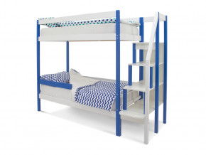 Двухъярусная кровать Svogen с бортиком синий-белый в Лабытнанги - labytnangi.magazinmebel.ru | фото