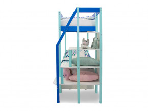 Двухъярусная кровать Svogen с ящиками и бортиком мятно-синий в Лабытнанги - labytnangi.magazinmebel.ru | фото - изображение 3