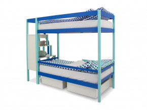 Двухъярусная кровать Svogen с ящиками и бортиком мятно-синий в Лабытнанги - labytnangi.magazinmebel.ru | фото - изображение 4