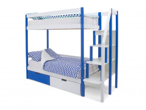 Двухъярусная кровать Svogen с ящиками сине-белый в Лабытнанги - labytnangi.magazinmebel.ru | фото