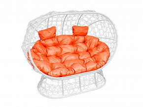 Кокон Лежебока на подставке с ротангом оранжевая подушка в Лабытнанги - labytnangi.magazinmebel.ru | фото - изображение 1