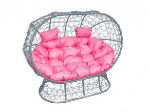 Кокон Лежебока на подставке с ротангом розовая подушка в Лабытнанги - labytnangi.magazinmebel.ru | фото - изображение 1