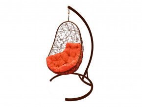 Кокон Овал с ротангом оранжевая подушка в Лабытнанги - labytnangi.magazinmebel.ru | фото - изображение 1