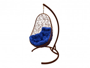 Кокон Овал с ротангом синяя подушка в Лабытнанги - labytnangi.magazinmebel.ru | фото - изображение 1