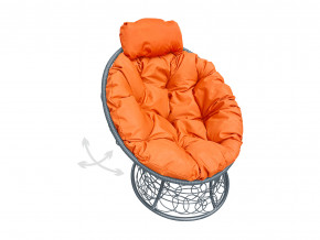 Кресло Папасан мини пружинка с ротангом оранжевая подушка в Лабытнанги - labytnangi.magazinmebel.ru | фото