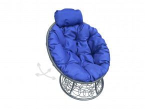 Кресло Папасан мини пружинка с ротангом синяя подушка в Лабытнанги - labytnangi.magazinmebel.ru | фото - изображение 1