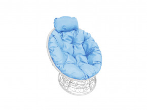 Кресло Папасан мини с ротангом голубая подушка в Лабытнанги - labytnangi.magazinmebel.ru | фото