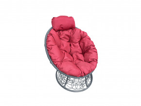 Кресло Папасан мини с ротангом красная подушка в Лабытнанги - labytnangi.magazinmebel.ru | фото