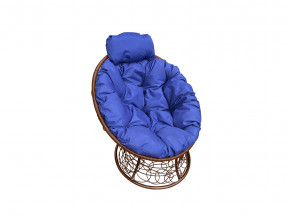 Кресло Папасан мини с ротангом синяя подушка в Лабытнанги - labytnangi.magazinmebel.ru | фото - изображение 1
