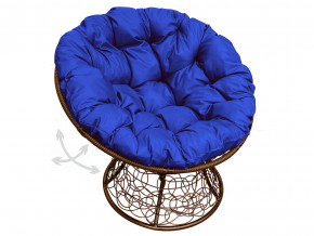 Кресло Папасан пружинка с ротангом синяя подушка в Лабытнанги - labytnangi.magazinmebel.ru | фото - изображение 1