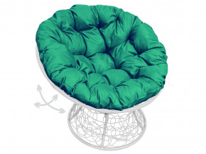 Кресло Папасан пружинка с ротангом зелёная подушка в Лабытнанги - labytnangi.magazinmebel.ru | фото - изображение 1