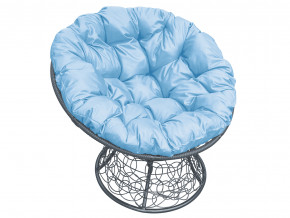 Кресло Папасан с ротангом голубая подушка в Лабытнанги - labytnangi.magazinmebel.ru | фото - изображение 1