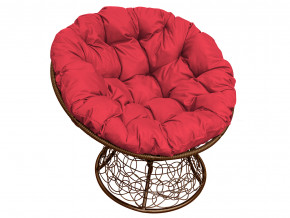 Кресло Папасан с ротангом красная подушка в Лабытнанги - labytnangi.magazinmebel.ru | фото - изображение 1