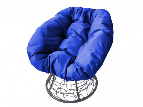 Кресло Пончик с ротангом синяя подушка в Лабытнанги - labytnangi.magazinmebel.ru | фото