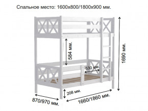 Кровать 2-х ярусная Аист-2 Классика белый 1600х800 мм в Лабытнанги - labytnangi.magazinmebel.ru | фото - изображение 2