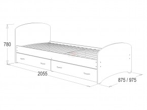 Кровать-6 одинарная с 2-мя ящиками 900*2000 млечный дуб в Лабытнанги - labytnangi.magazinmebel.ru | фото - изображение 2