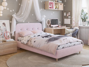 Кровать 900 Лео велюр нежно-розовый в Лабытнанги - labytnangi.magazinmebel.ru | фото - изображение 4