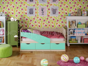 Кровать Бабочки 1600 Бирюза матовая в Лабытнанги - labytnangi.magazinmebel.ru | фото