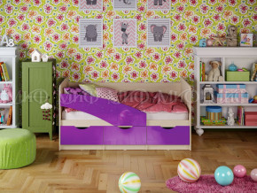 Кровать Бабочки 1600 Фиолетовый металлик в Лабытнанги - labytnangi.magazinmebel.ru | фото