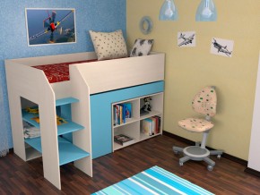 Кровать чердак Теремок 2 Голубой в Лабытнанги - labytnangi.magazinmebel.ru | фото