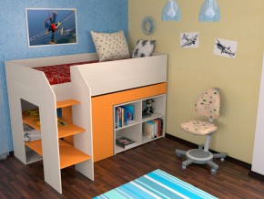 Кровать чердак Теремок 2 Оранжевый в Лабытнанги - labytnangi.magazinmebel.ru | фото