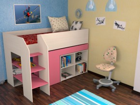 Кровать чердак Теремок 2 Розовый в Лабытнанги - labytnangi.magazinmebel.ru | фото