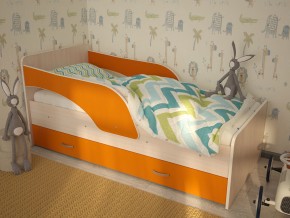 Кровать детская Максимка млечный дуб-оранж в Лабытнанги - labytnangi.magazinmebel.ru | фото - изображение 1