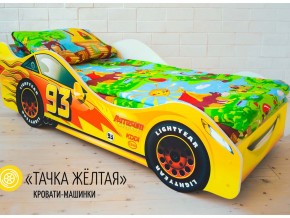 Кровать детская машина Тачка Желтая в Лабытнанги - labytnangi.magazinmebel.ru | фото