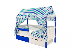 Кровать-домик мягкий Svogen с ящиками и бортиком сине-белый в Лабытнанги - labytnangi.magazinmebel.ru | фото - изображение 3
