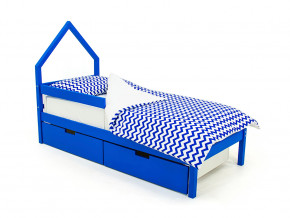 Кровать-домик мини Svogen с ящиками и бортиком синий в Лабытнанги - labytnangi.magazinmebel.ru | фото - изображение 1