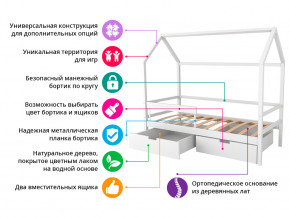 Кровать-домик Svogen с фото с ящиками и бортиком белый/барашки в Лабытнанги - labytnangi.magazinmebel.ru | фото - изображение 2