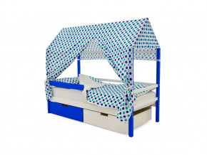 Кровать-домик Svogen с ящиками и бортиком сине-белый в Лабытнанги - labytnangi.magazinmebel.ru | фото - изображение 5