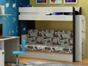 Кровать двухъярусная Карамель 75 венге ткань биг бен в Лабытнанги - labytnangi.magazinmebel.ru | фото