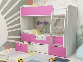 Кровать двухъярусная Малыш двойняшка винтерберг-розовый в Лабытнанги - labytnangi.magazinmebel.ru | фото - изображение 1