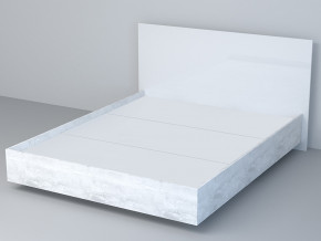 Кровать Эго арт. 031-М1 1400 бетон светлый/белый глянец в Лабытнанги - labytnangi.magazinmebel.ru | фото
