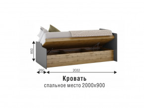Кровать Харви белый/вотан в Лабытнанги - labytnangi.magazinmebel.ru | фото - изображение 3