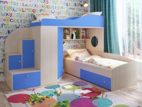 Кровать Кадет 2 Дуб молочный-голубой в Лабытнанги - labytnangi.magazinmebel.ru | фото