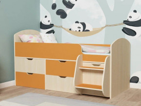 Кровать Малыш-7 Дуб-Оранжевый в Лабытнанги - labytnangi.magazinmebel.ru | фото - изображение 1