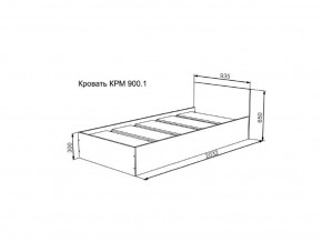 Кровать Мори КРМ 900.1 графит в Лабытнанги - labytnangi.magazinmebel.ru | фото - изображение 2