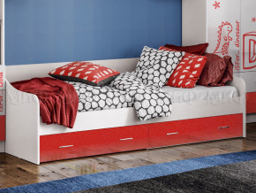 Кровать с ящиками Вега Алфавит Красный в Лабытнанги - labytnangi.magazinmebel.ru | фото - изображение 1