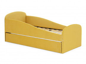Кровать с ящиком Letmo горчичный (велюр) в Лабытнанги - labytnangi.magazinmebel.ru | фото
