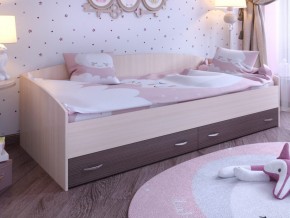 Кровать с выкатными ящиками Дуб молочный-Бодего в Лабытнанги - labytnangi.magazinmebel.ru | фото