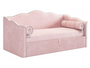 Кровать софа Лея 900 велюр нежно-розовый/галька в Лабытнанги - labytnangi.magazinmebel.ru | фото