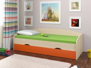 Кровать Соня 2 дуб молочный-оранжевый в Лабытнанги - labytnangi.magazinmebel.ru | фото - изображение 1