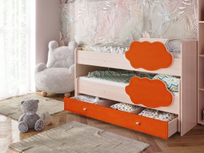 Кровать Соник с ящиком млечный дуб-оранж в Лабытнанги - labytnangi.magazinmebel.ru | фото