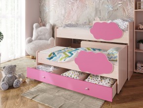 Кровать Соник с ящиком млечный дуб-розовый в Лабытнанги - labytnangi.magazinmebel.ru | фото