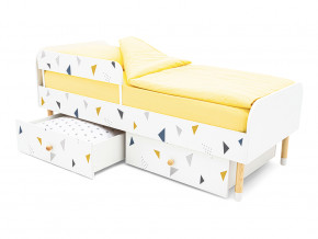 Кровать Stumpa Классика с бортиком и ящиками Треугольники желтый, синий в Лабытнанги - labytnangi.magazinmebel.ru | фото - изображение 5
